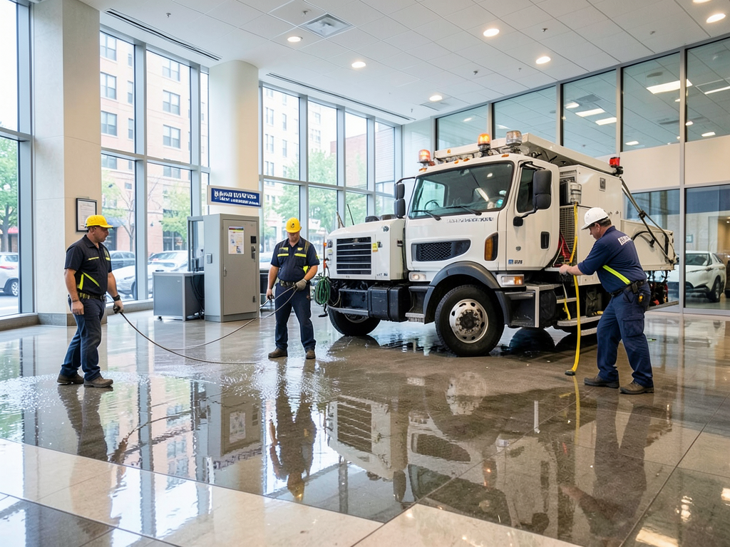 Emergency water extraction and drying services for