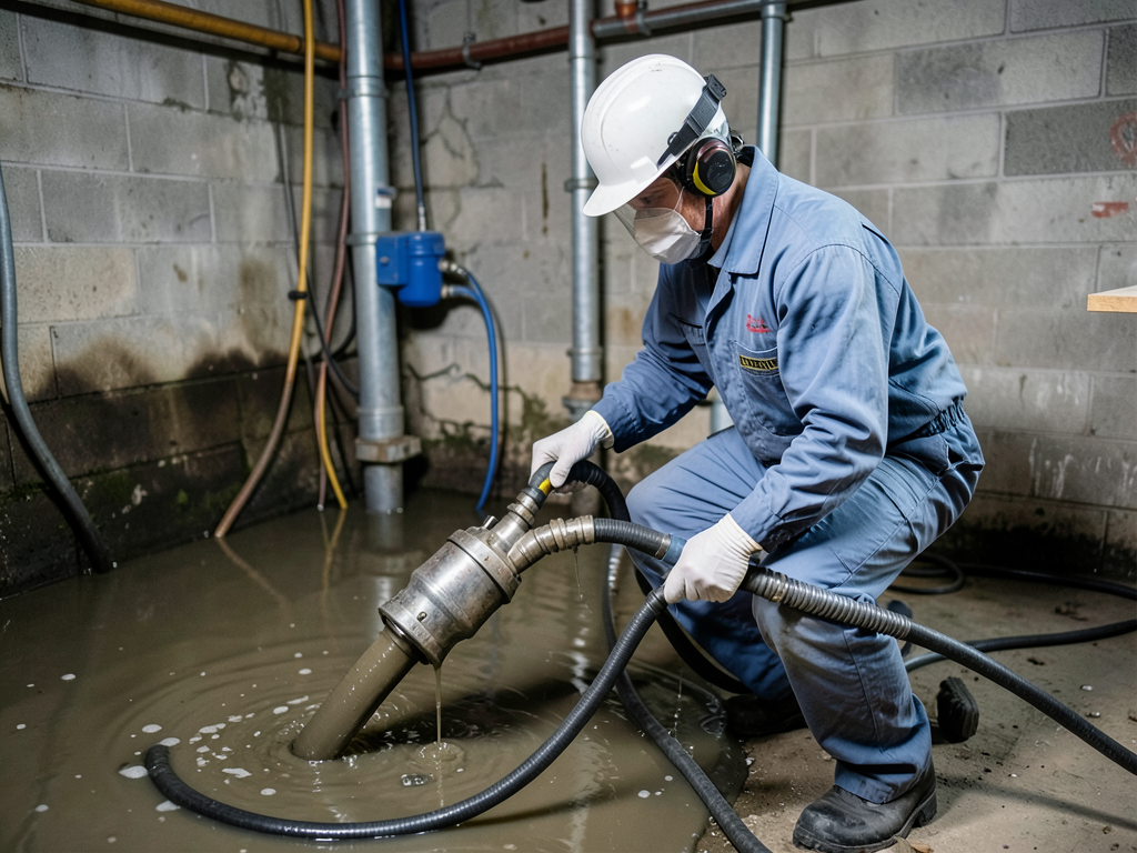 Professional sewage backup cleaning and sanitizati